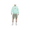 Nike Logo Print Drawstring Hoodie Unisex Tops Mint-Green DR1039-379
