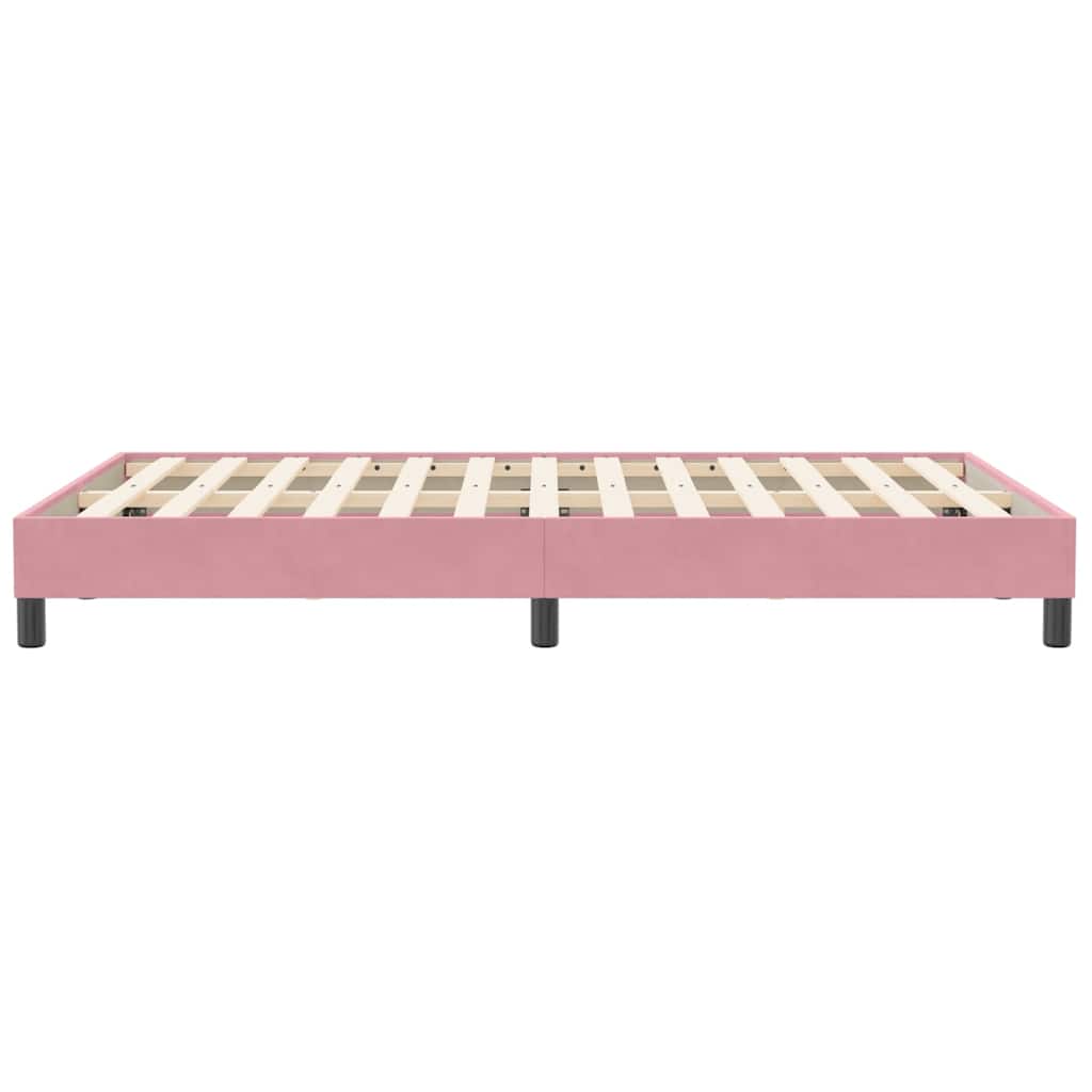 Box Spring Bed without Mattress Pink 120 x 210 cm Velvet