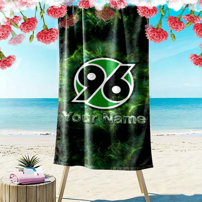 Hannover 96 Custom Name Print Beach Towel, Large Soft Quick Dry Towel for Beach Camping Swimming