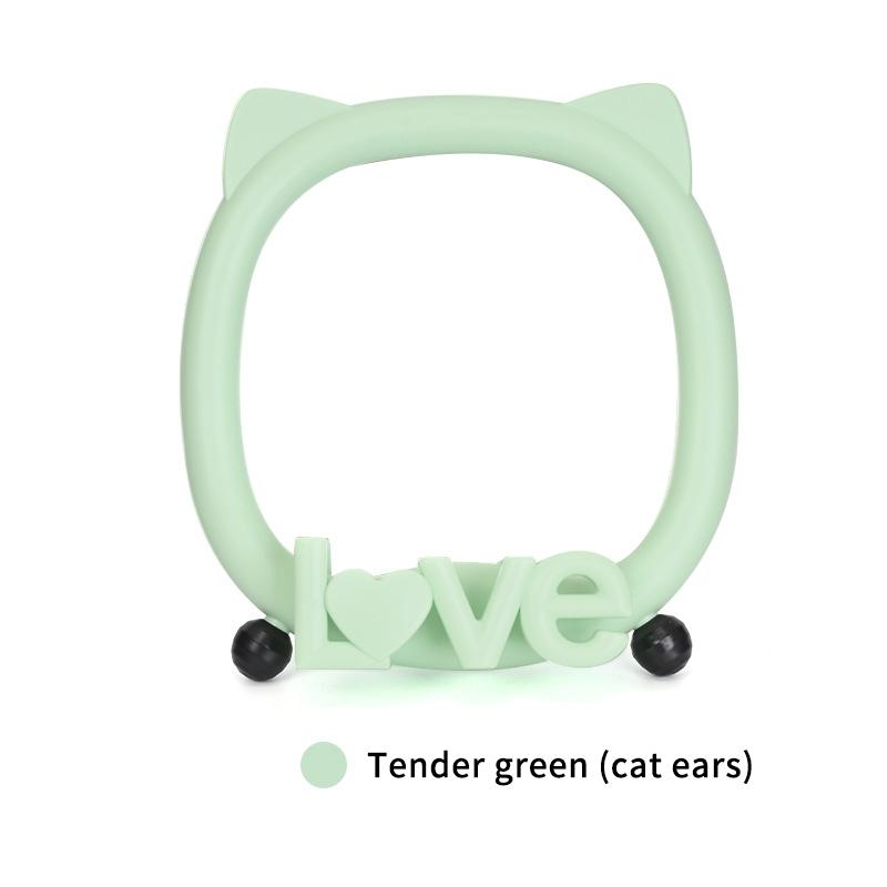 Cute Cat/Bear Ear Makeup Mirror With Phone Rack Holder Simple Table Countertop Base Use For Bathroom Desk Cosmetic Mirrors