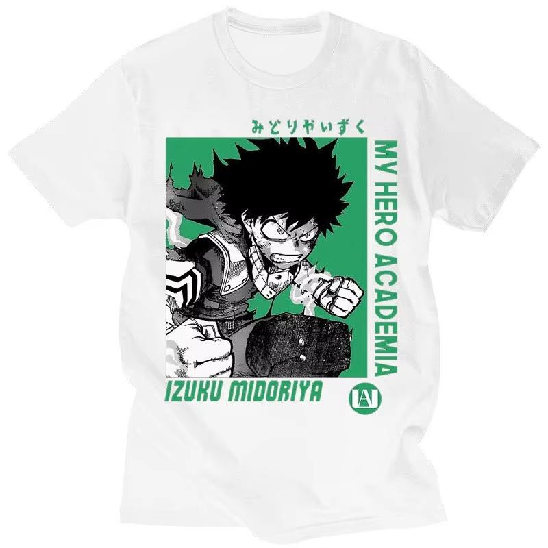 2026 New My Hero Academia Men's T-shirt with Green Valley Koji Print - Japanese Anime Summer Style