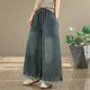 Taglie forti Vintage vita alta casual larghi Donna primavera estate autunno jeans denim gamba larga Pantaloni