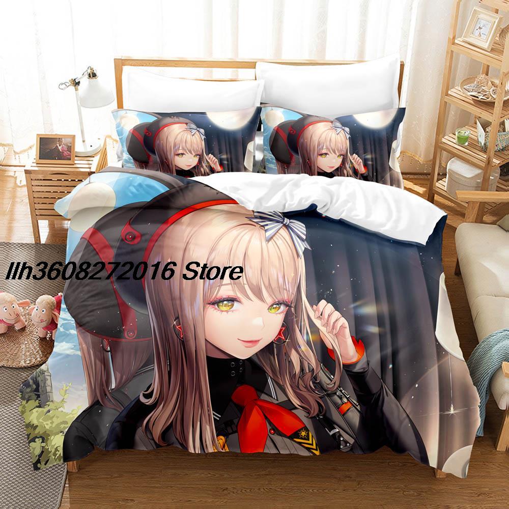 Comforter Kawaii Nikke Bedding Set Single Twin Full Queen King Size Bed Set Aldult Kid Bedroom Three-Piece Suits 3D Anime Bed Sheet S