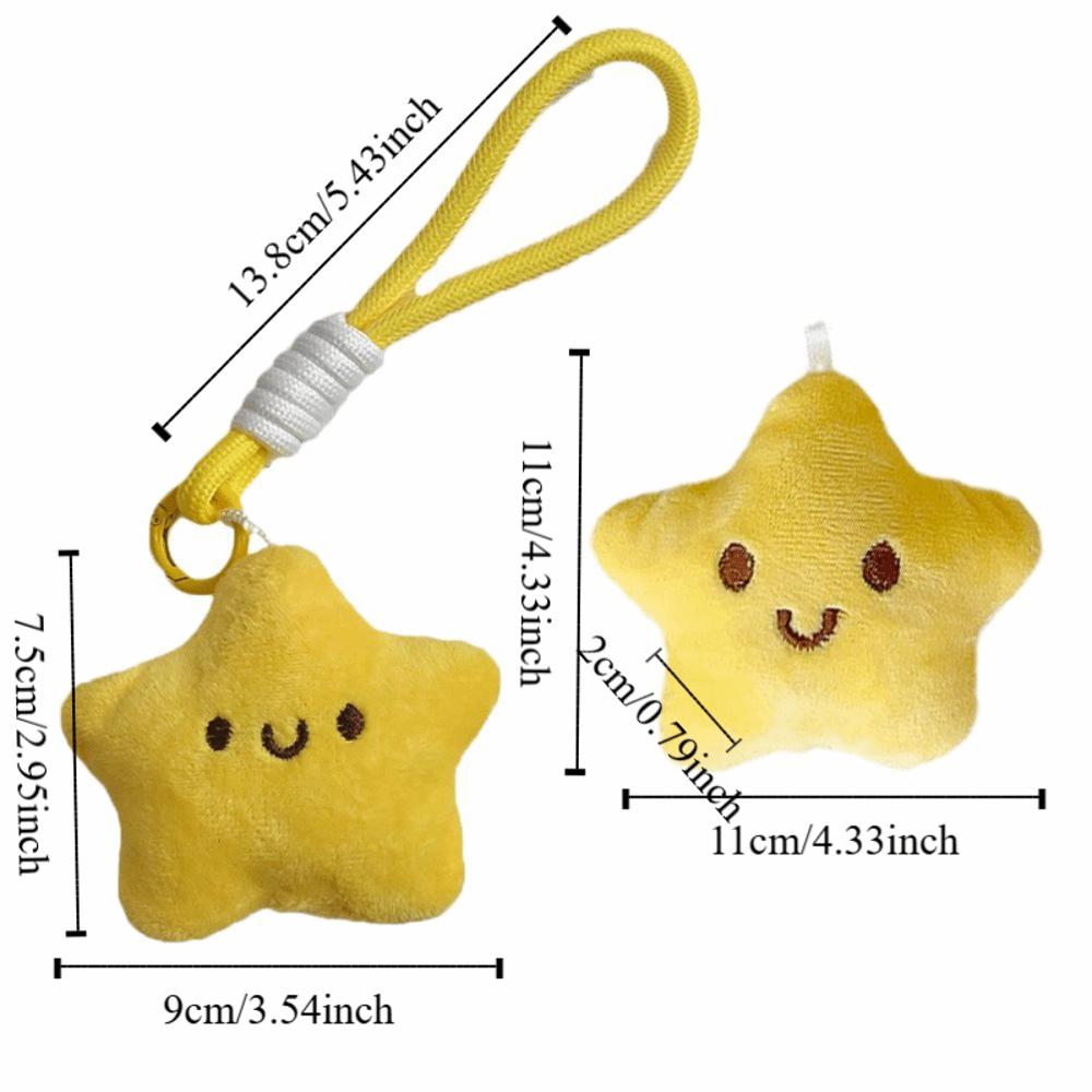 Friendship Plush Star Keychain Cartoon Star Pendant with Lanyard  Graduation Gifts