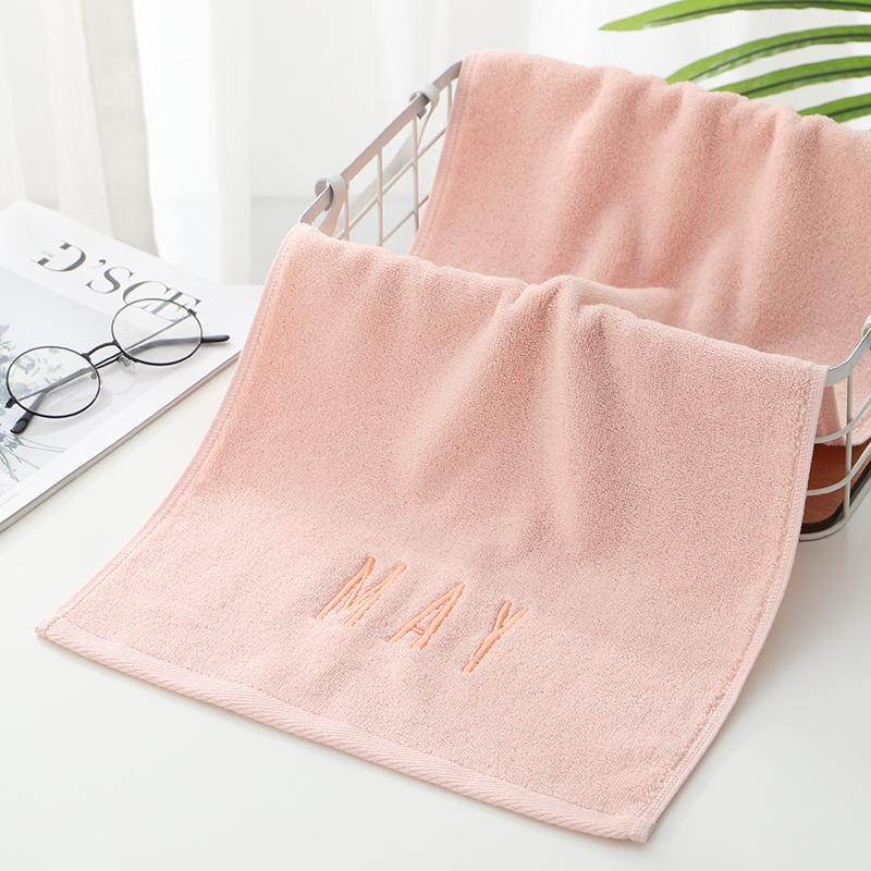 Embriodered Letters Face Towel Pure Cotton Soft Rectangle Towels Good Absorption Simple Creative Kids Adults for Home Bathroom