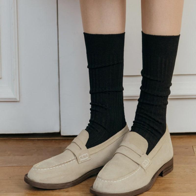 Biarritz Socks [4SET] Peanut Silk Cotton Ribbed Socks 4 Colors