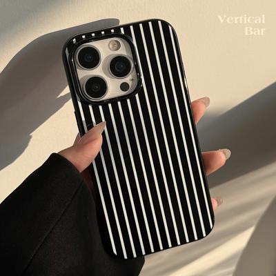 Personalized Vertical Stripes Iphone16 IPhone Case 13 Protective Case 15pro Silicone Max Suitable for 11 Trendy 12