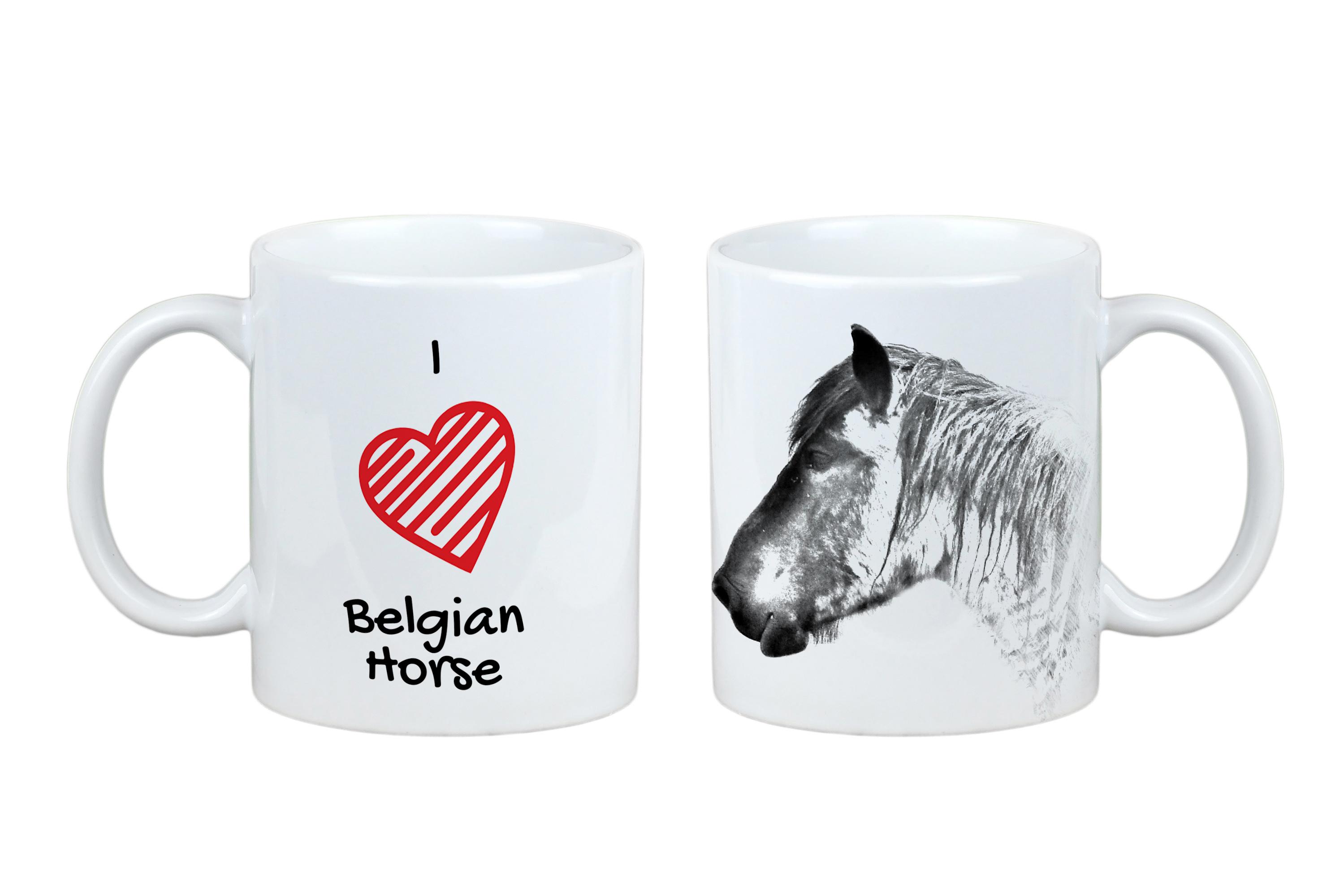 

Belgian Horse - cup with a horse, cute cup with graphics, a gift with your photo from the Art-Dog brand білий