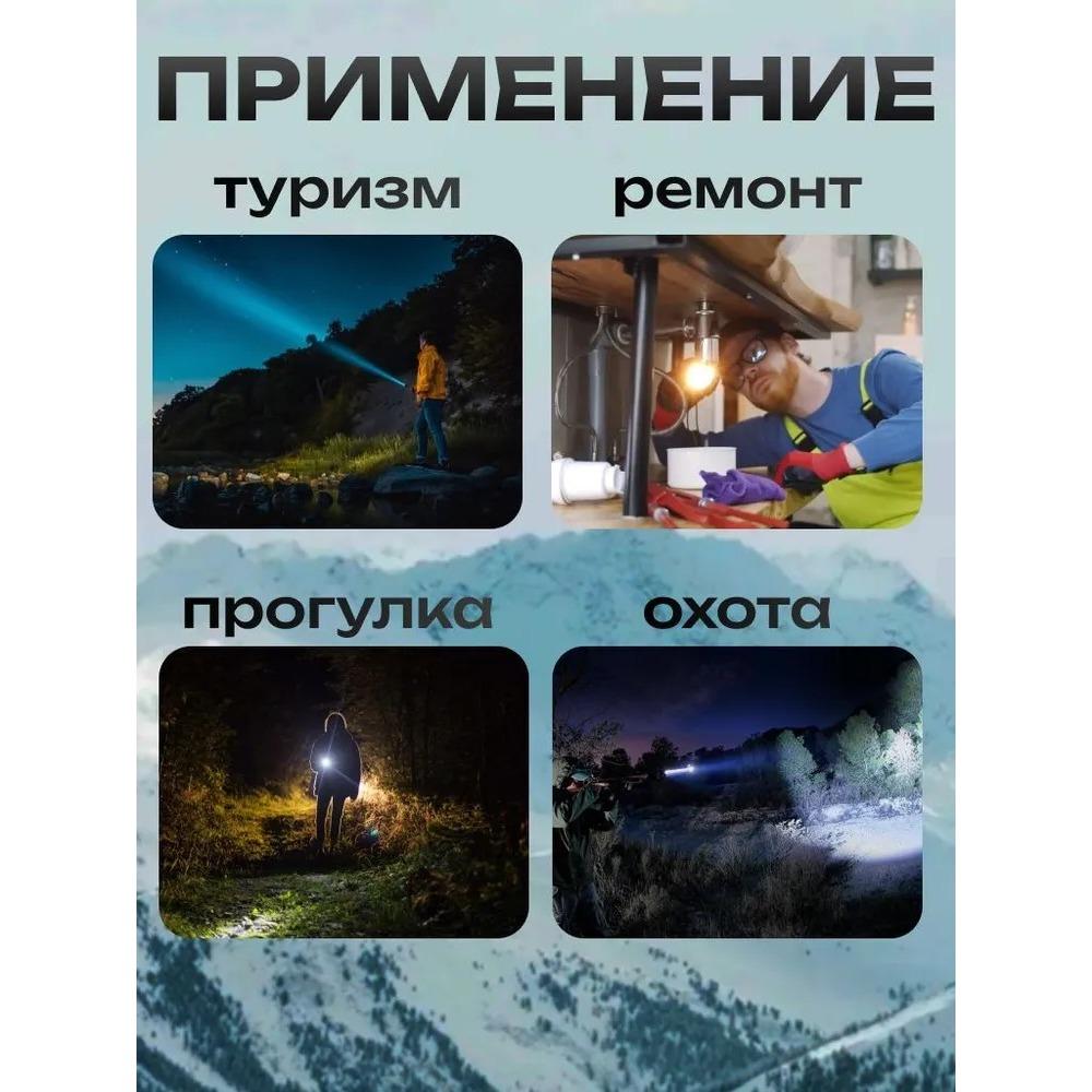 Portable rechargeable zoom flashlight with display screen, LED flashlight with emergency side light 5 lighting modes