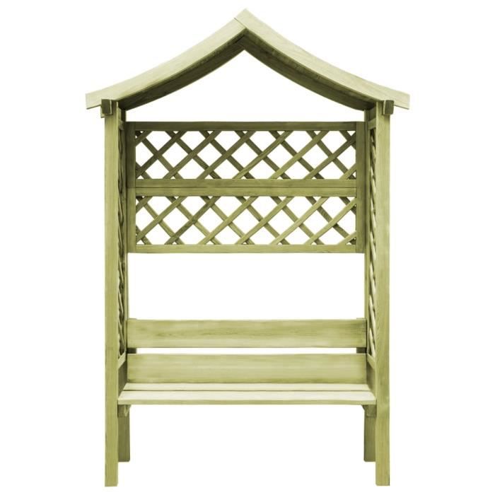 VidaXL Garden Pergola with Roof and Bench Impregnated Pine Wood