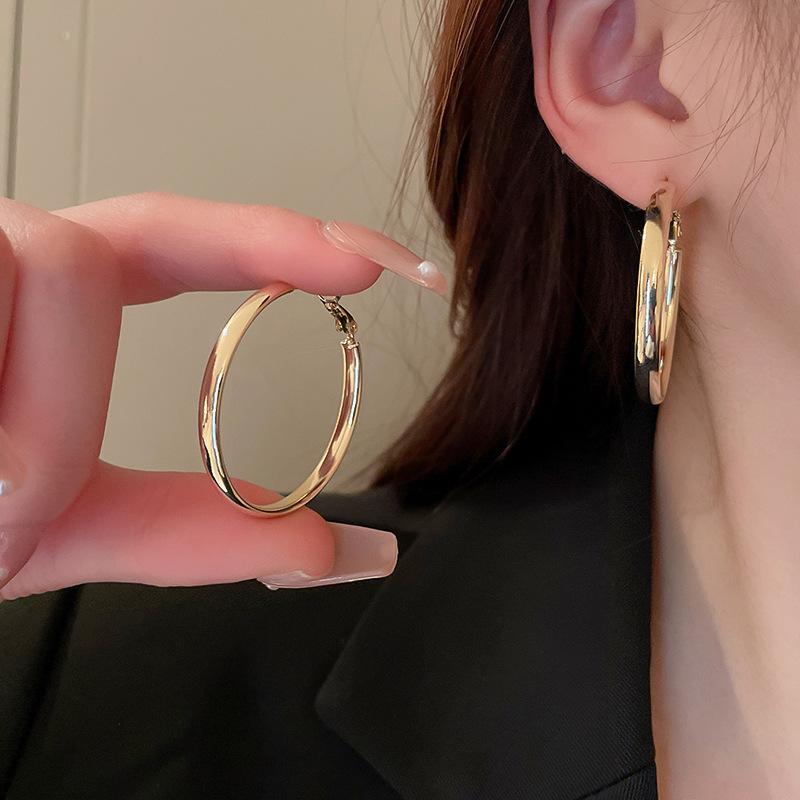 Hollow Metal Circle Earrings Niche Personality Fashion Earrings Simple Temperament Earrings