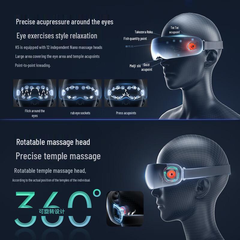SKG K5 Smart Eye Massager with Hot Compress CN Plug (adapter Included)