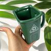 1pc Green Trash Can-Shaped Ceramic Mug , Fun , Creative Design, 380ml Reusable Water Cup with "Waste" Sign, Perfect Gift for Friends, Hand Wash Only