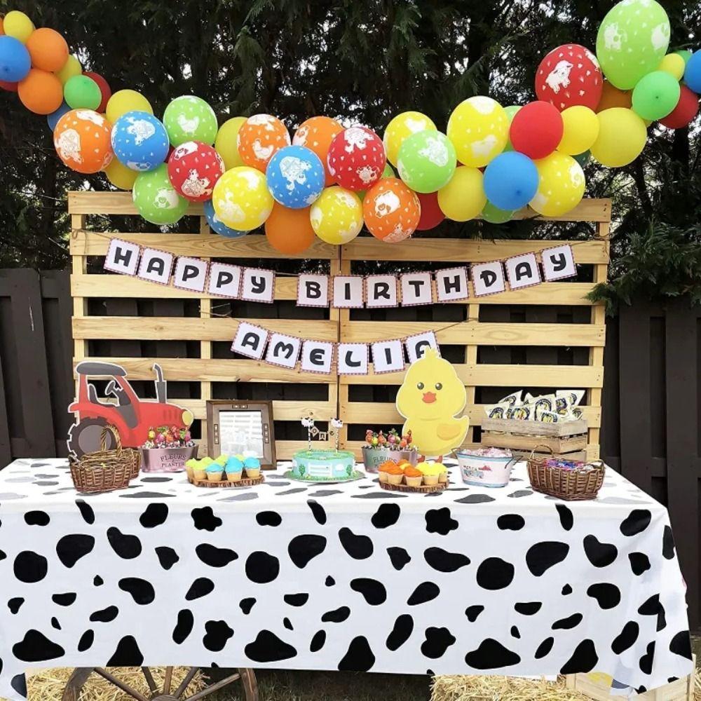 Disposable Cow Print Tablecloth Plastic Table Decorative Cloth Tablecover  Birthday/weeding Party