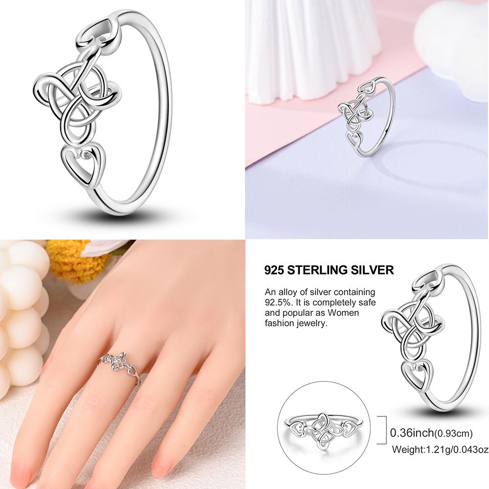 Rings For Women 925 Silver Color Zircon Winding Romantic Ring Finger Beaded Luxury Jewelry Original Engagement Wedding Gift