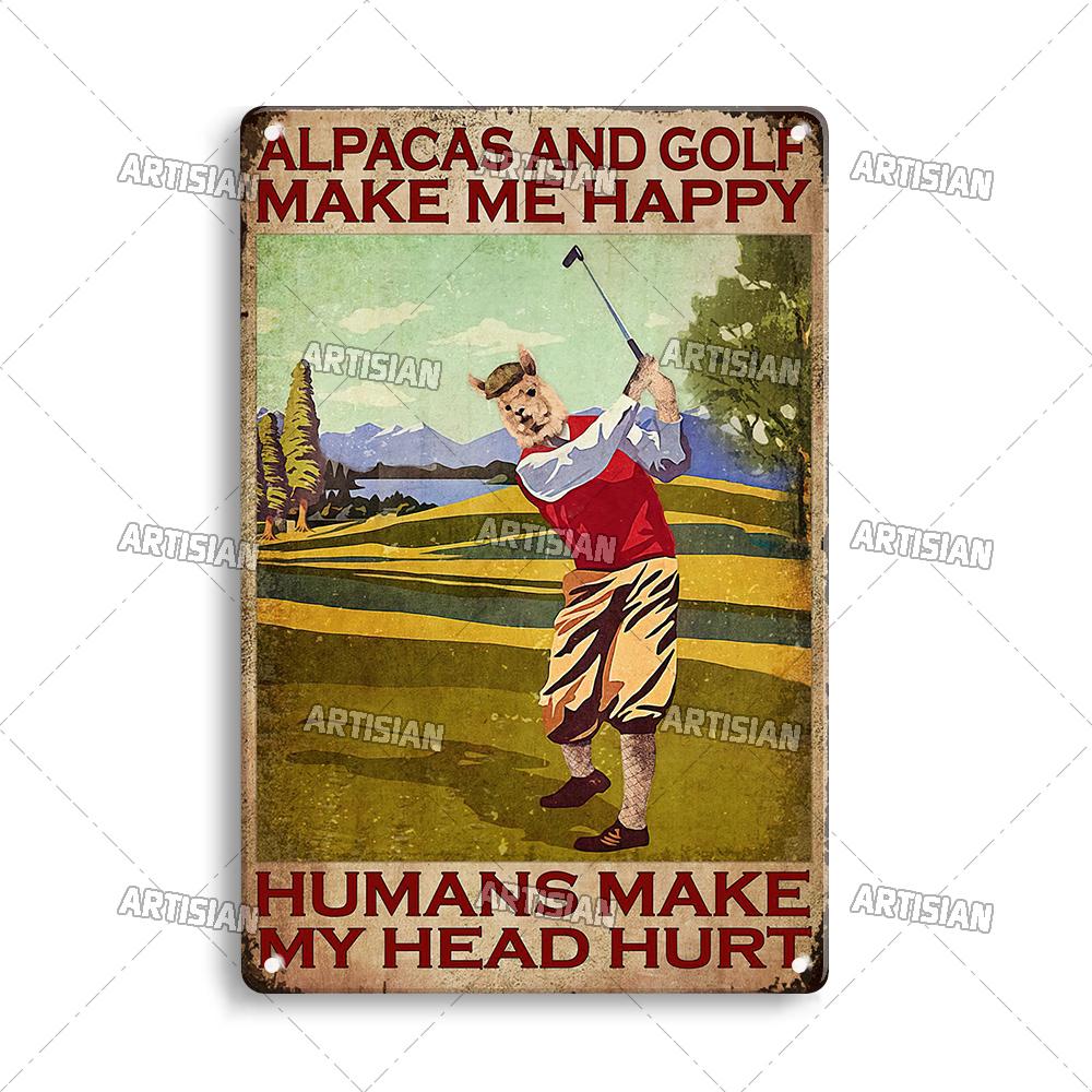 Artisian Golf Golfer Metal Sign Sport Tin Plaque Vintage Decorative Poster Wall Decor Garage Bar Pub Club Hotel Cafe Kitchen