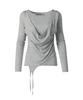 THEVINYLHOUSE Draped Layered Ls Tee(W) Gray