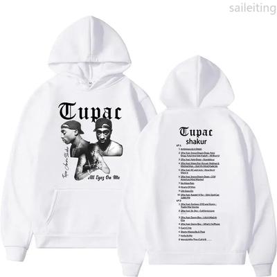 קפוצון ראפר רטרו טופאק 2pac היפ הופ עם כיס קנגורו בגדי חורף לנשים סטריטוור בגדים אסתטיים
