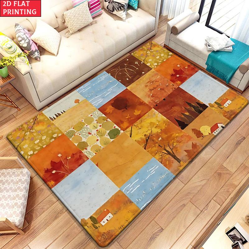 Kawaii Cartoon Bear Large Room Carpet Non Slip Cartoon Kids Bedroom Living Room Floor Mat Home Decor Children's Play Carpet
