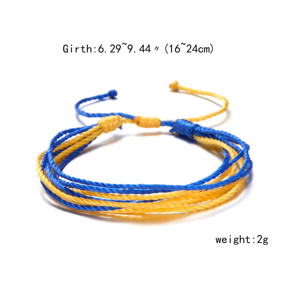 Charm Yellow Blue Ukraine Bracelets For Women Men Handmade Woven String Ukrainian Flag Color Bracelet Couple Friendship Jewelry