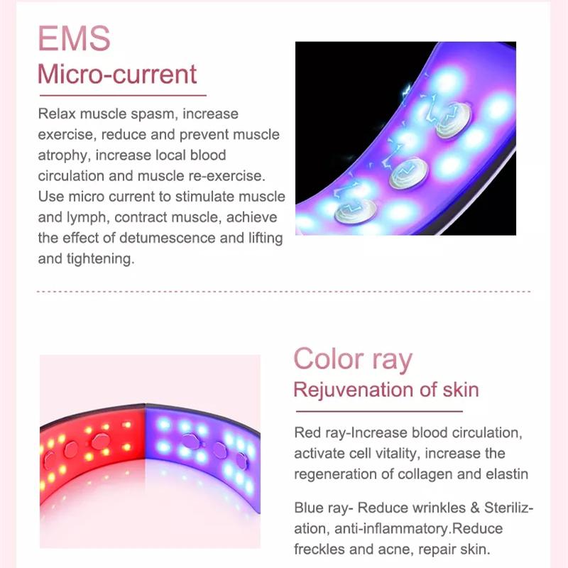 Gesichtslifting-Gerät, LED-Photonentherapie, Gesichtsschlankheitsvibrationsmassagegerät, V-Gesichtsrettungsgürtel, Doppelkinn, V-förmiger Wangenlift, V-Gesichtsmassagegerät
