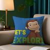 Good Night George The Curious Monkey Pillow Case Short Plush Print Cushion Cover Square Throw Pillow Covers Sofa Home Decor