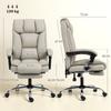 Pet-Friendly Faux Leather Computer Desk Chair, Executive Office Chair with Footrest and Double-Layer Padding, Khaki