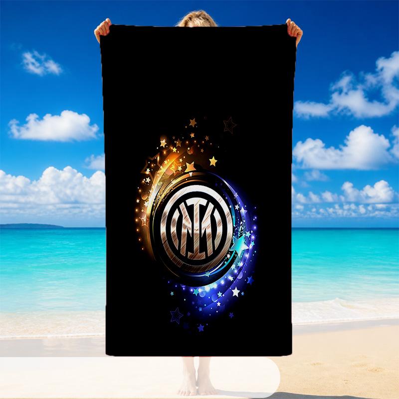 Quick Dry Beach Towel Inter Milan Pattern, Lightweight Absorbent Towel for Pool Beach Vacation Use