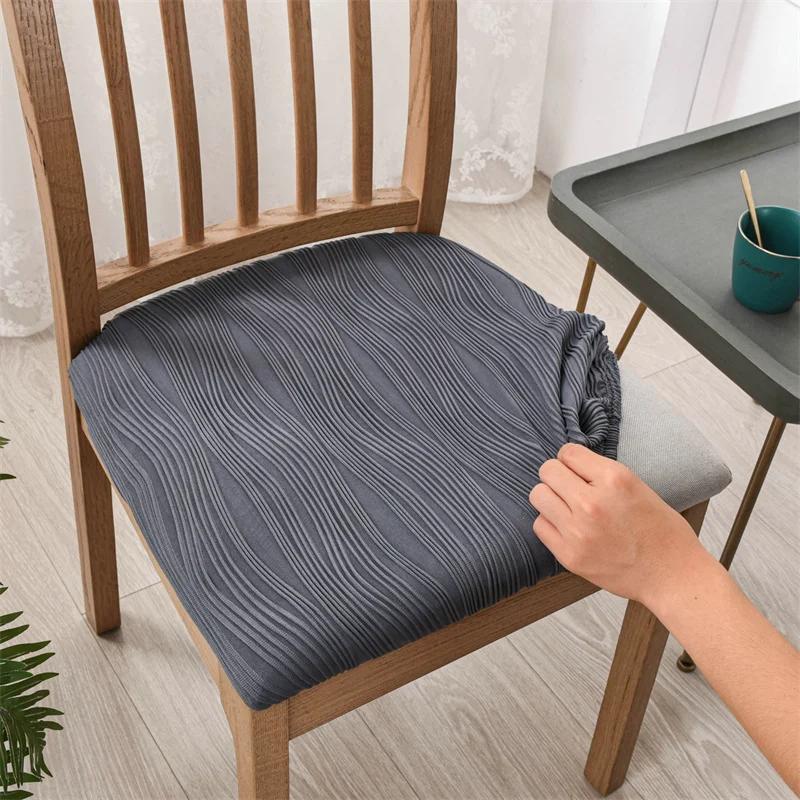 1Pc Nordic Ripple Chair Seat Covers Elastic Dining Chairs Cushion Slipcovers Chair Protector for Kitchen Hotel Banquet Home