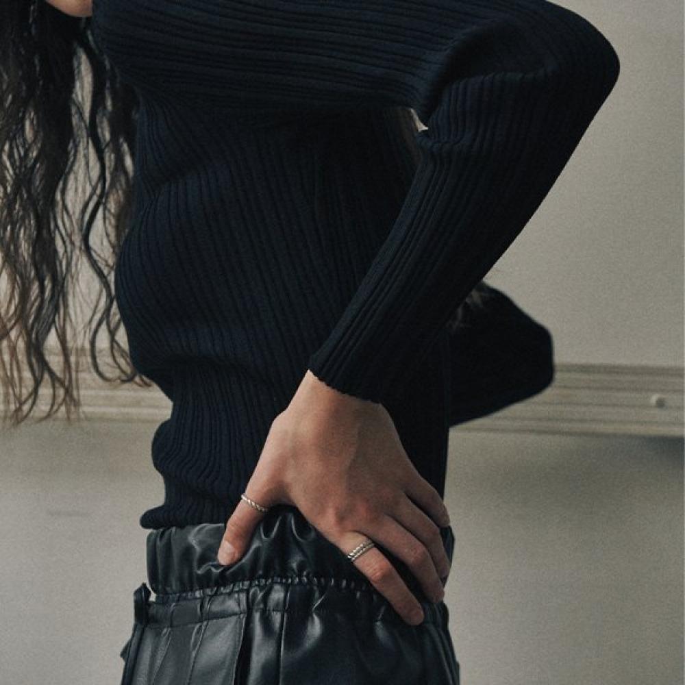 Verte 925 Silver Ring cinq.Silver.213   Epais Bout  Silver 