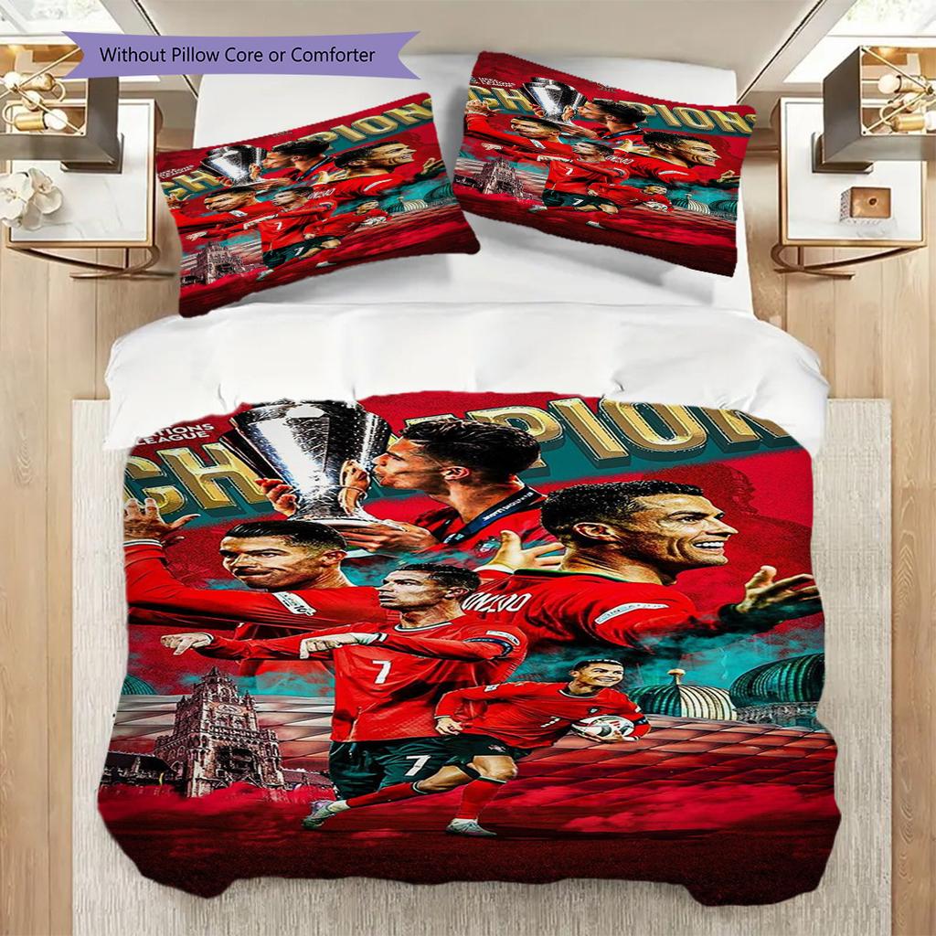 Champions League Triumph Bedding (1 * Duvet Cover + 2 * Pillowcase, Without Core) Soft and Comfortable Christmas Birthday Gift Bedding Set