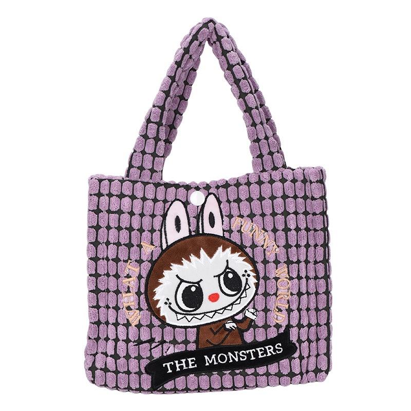 Autumn and winter plush bag for women, cute crossbody handbag, cartoon tote bag, versatile Labu doll bag