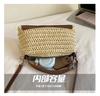 2026 Neue Damen-Strohgewebte Handtasche PU-Patchwork Einzelne Schulter Lässige Crossbody-Tasche Kissenbeutel Damen-Tote