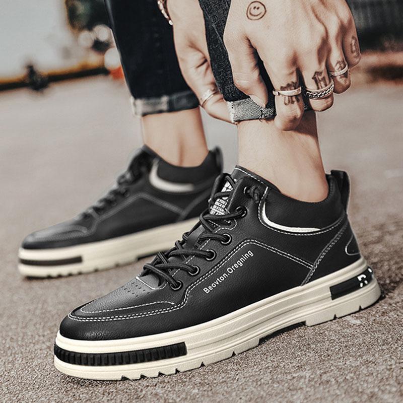 Fashion Men's Casual Shoes 2025 Spring Autumn New High Top Board Sneakers Comfortable Thick Bottom Lace Up Outdoor Sports Boots Shoes