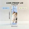 1PC Simple White Kitten Cat Pattern 750ml Color Plastic Sports Water Bottle Leakproof Flip Straw Lid Suitable for Sports Office Home Use