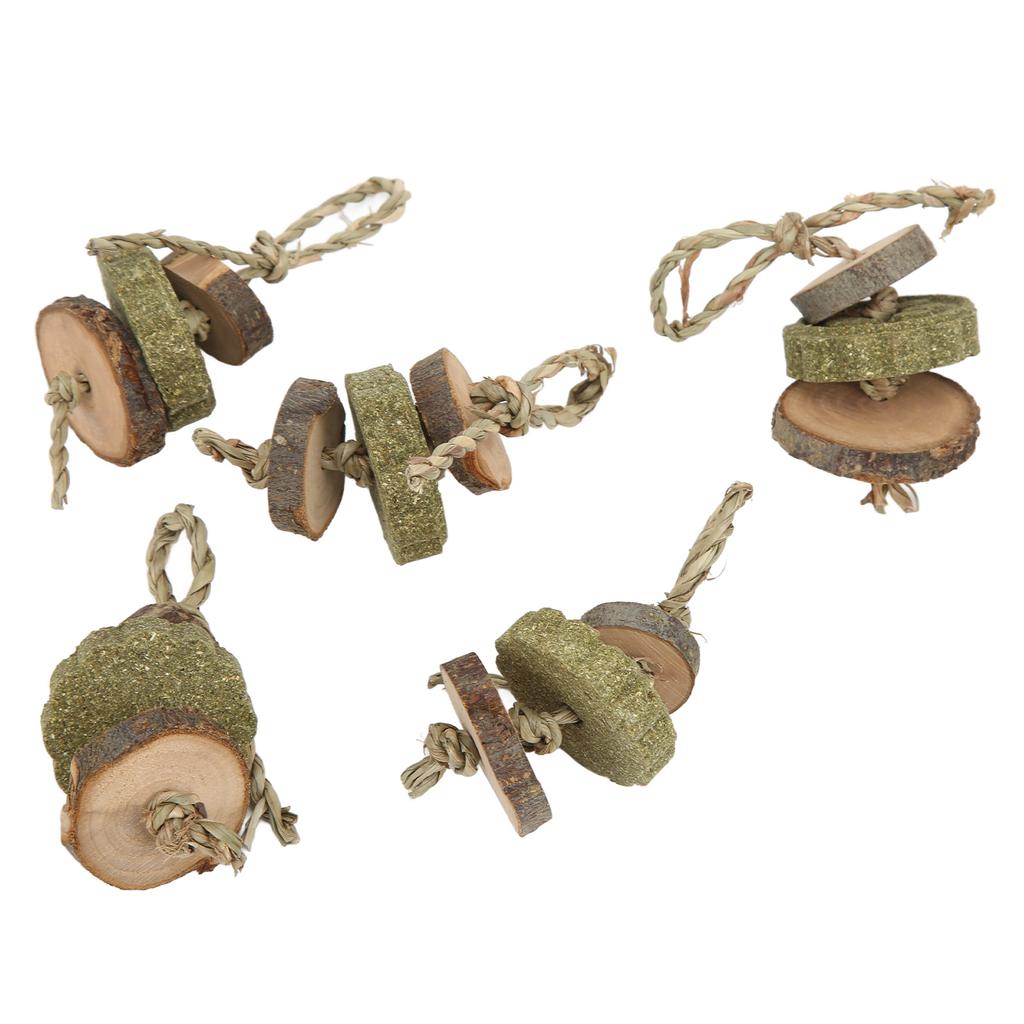 5Pcs Rabbit Chewing Grass Cake Skewers Safe Healthy Pet Snacks Toys for Pet Rabbits Hamster