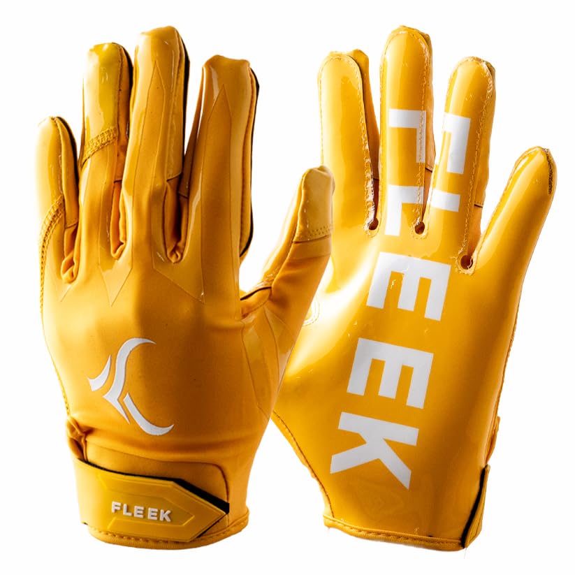 FLEEK EXTRA-FIT GLOVES 2.0 Sun Yellow American Football Gloves Rugby XXL