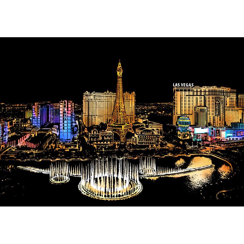 Colorful Cityscape Night View DIY Scratch Art: Relaxing Handmade Birthday Gift