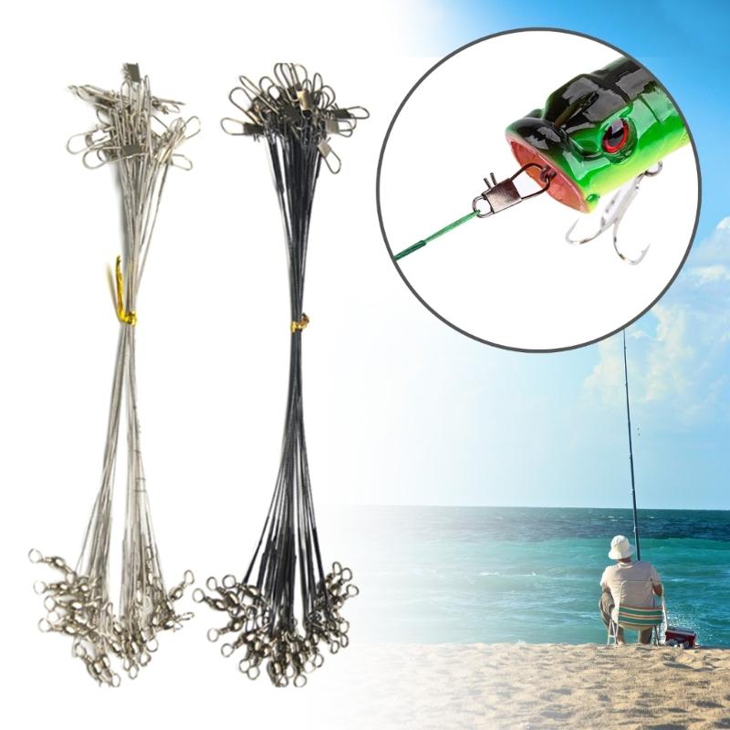 Fishing Tackle Lures Hook Fishings Tackle Leader Steel Belt Swivels Buckled Set