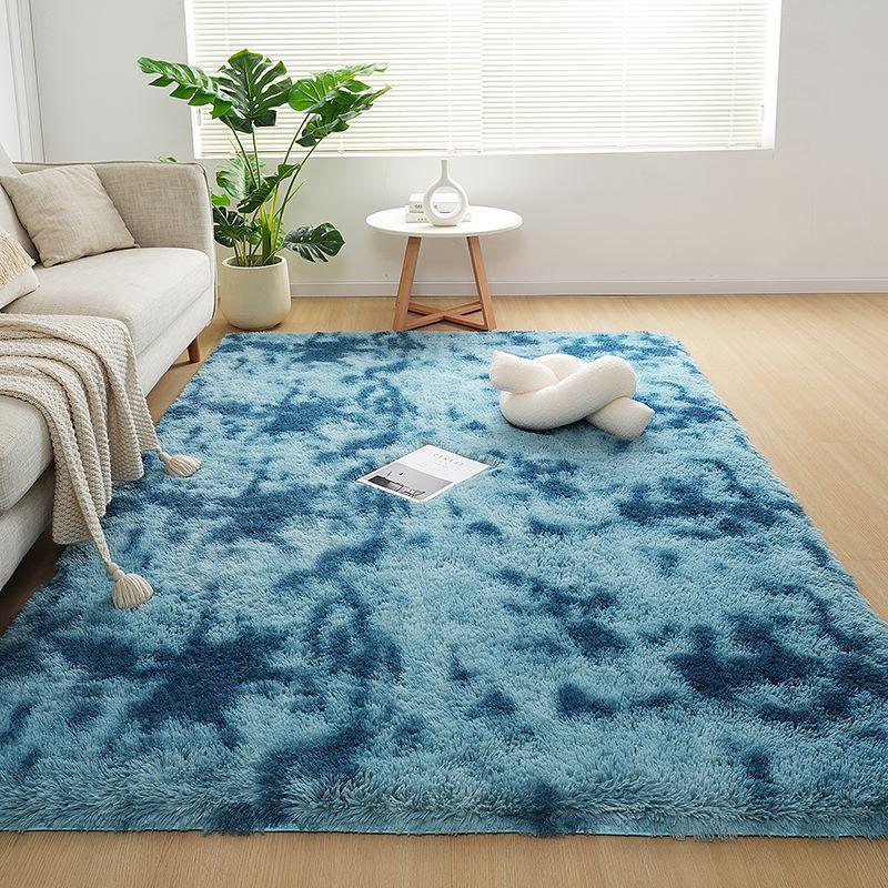 Checkered Plush Rug Soft Fluffy Carpet for Living Room Bedroom Home Decor Shaggy Floor Mat Bedside Rug