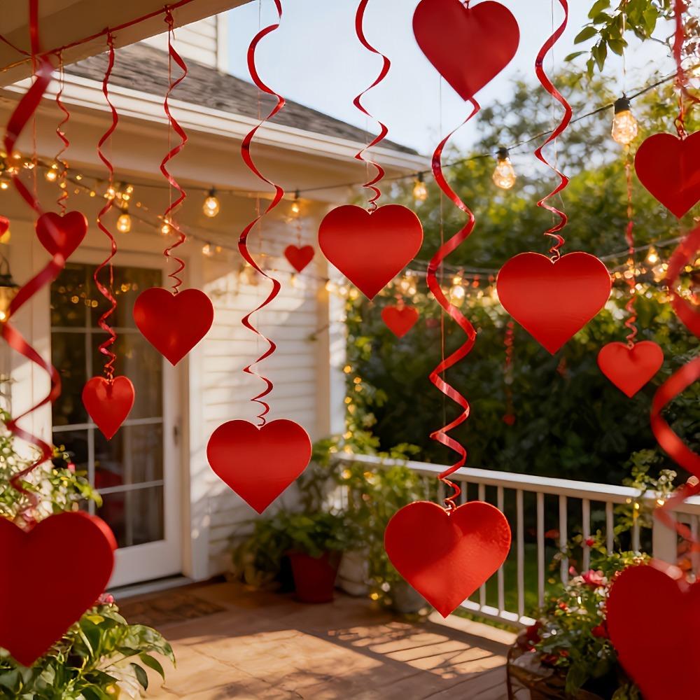 Romantic Valentine's Day Love Pulling Decorations DIY Love Flower Hanging Curtain Wedding Party Supplies Heart String Garland