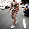Summer Men T-shirt Sets For Male Sport Tracksuit Vintage Short Sleeve SHirt Shorts Pants Suit 3D Print Oversize Two Piece Outfit