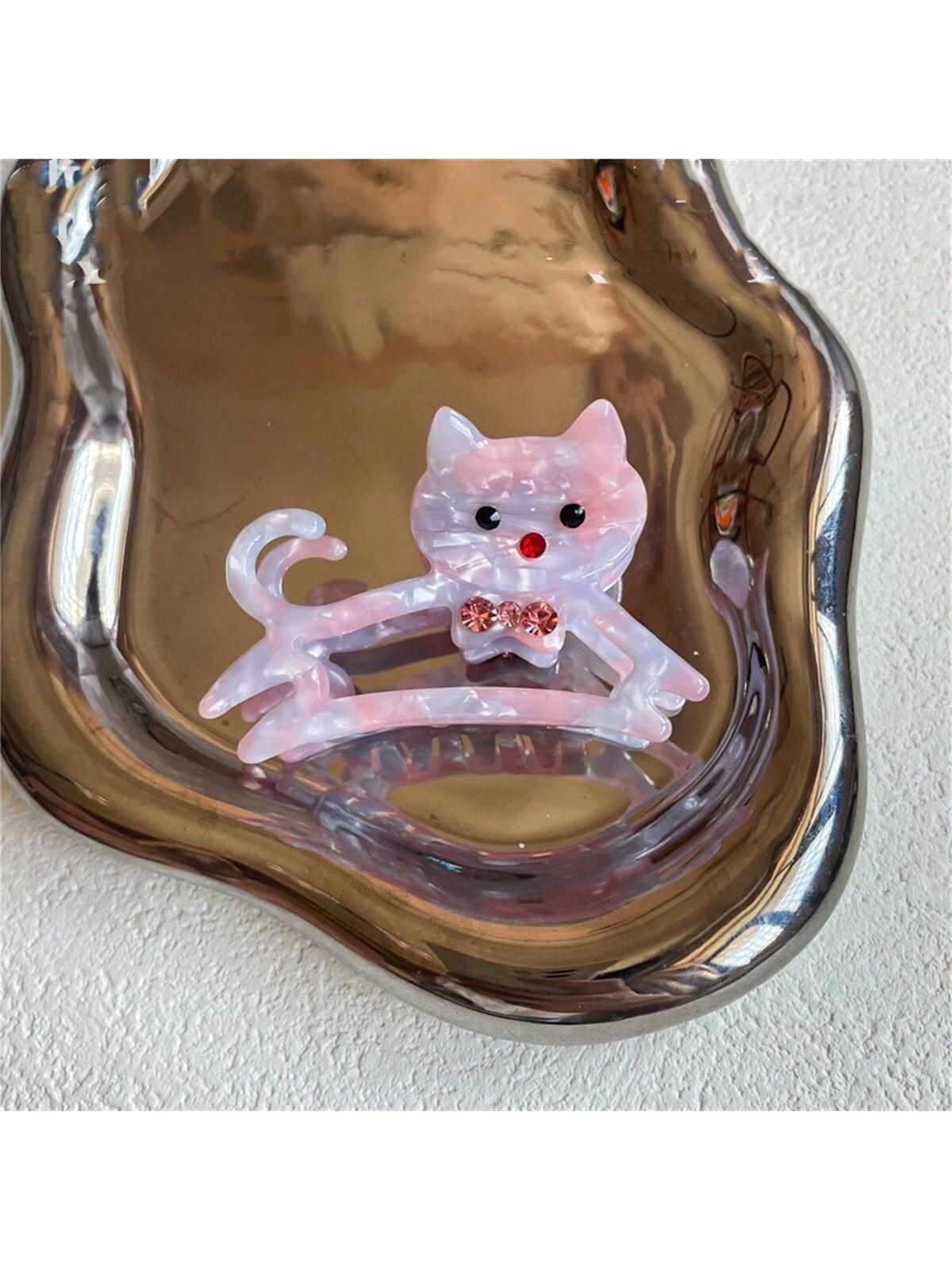 

1 заколка-краб для волос котенка Новая заколка для волос из уксусной кислоты милая заколка-краб среднего размера с бриллиантами головной убор-краб для волос котенка Size fits all