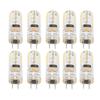 Bombilla G4 Silicone LED Bulbs, 10pcs, 110V, Double Feet Base, 1.5W, AC110V, 110Lm, Silicone Bulbs for Landscape Lighting and Courtyards (6000K White