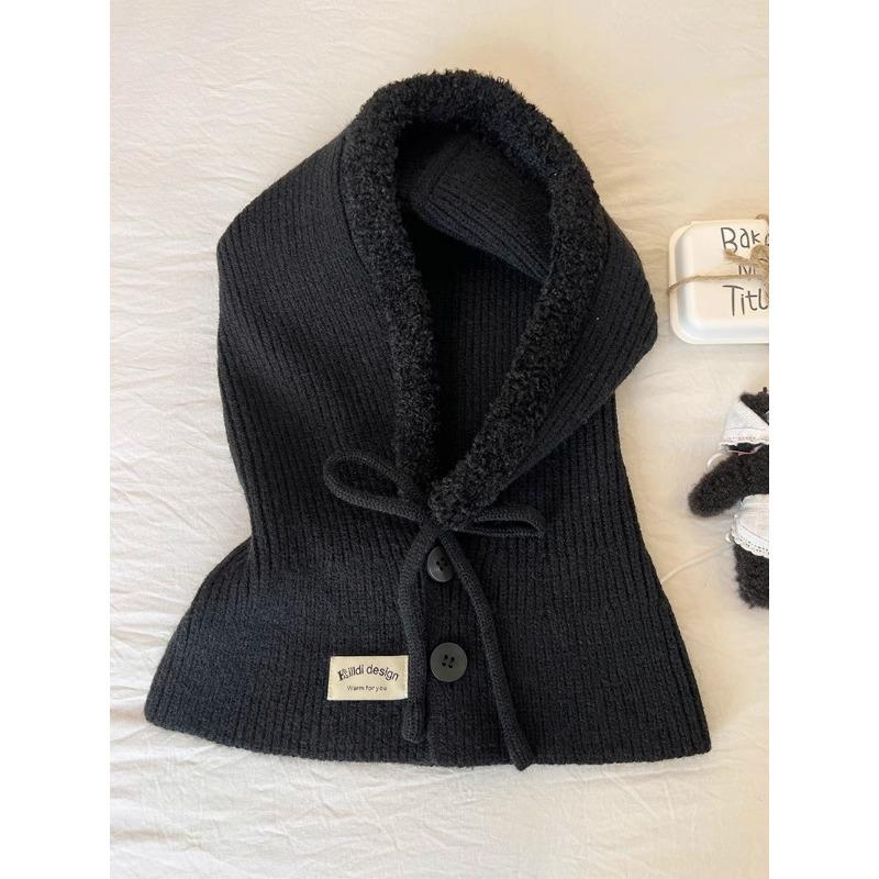 

Little Snowman Design Fashionable Wind and Snow Hat Balaclava Knitted Drawstring Autumn and Winter Warm Ear Hat Pullover Hat One size