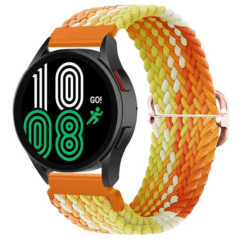 20mm Braided Solo Loop Strap for Samsung Galaxy Watch 6/5/4 44mm 40mm/Classic 47mm 43mm 46mm42mm Nylon Bracelet Watch 5 Pro 45mm