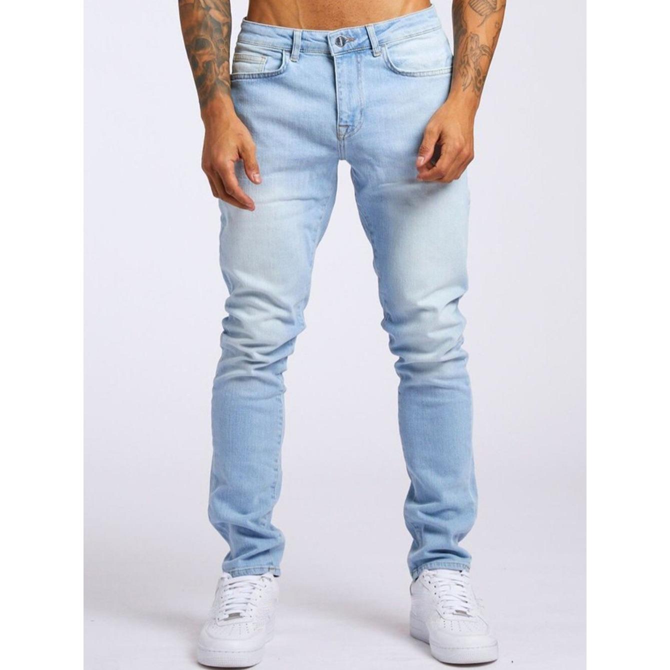 GMXIA Denim Heren Slim Zwart Hoge Taille Denim Shorts voor Heren L lichtblauwe kleur