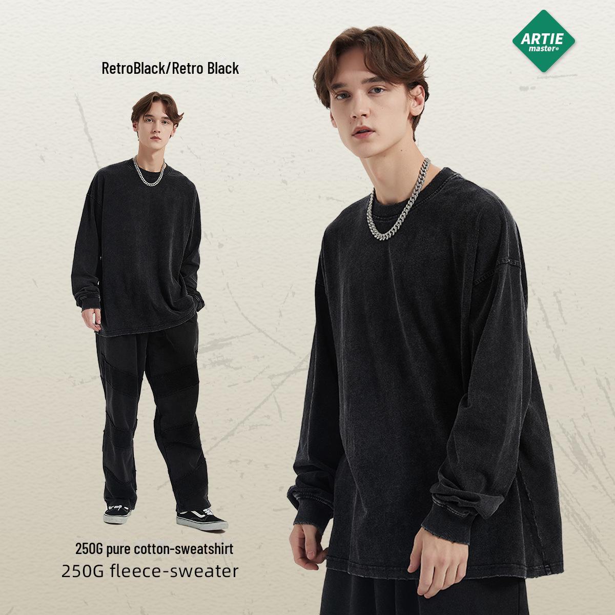 

Мужская винтажная футболка свободного кроя с длинными рукавами ARTIE S