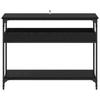 Console Table with Shelf Black Oak Effect 100 X 29 X 75 Cm