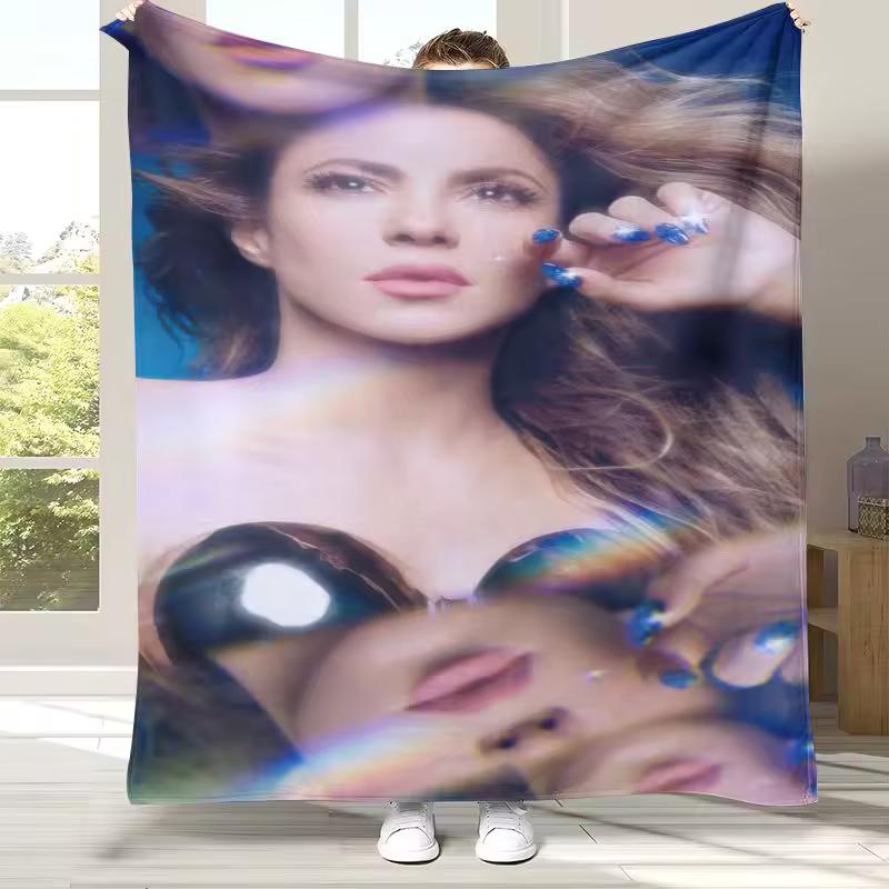 Latin Pop Queen Shakira Waka Waka Flannel Blanket,Cozy Warm Throw Blanket for Bed,Sofa,Living Room,Picnic,Camping,Home Décor